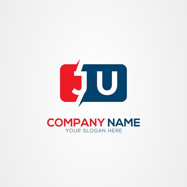 Element projektowania logo JU lub UJ Creative Modern Letters