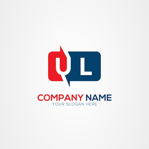 Element projektowania logo UL lub LU Creative Modern Letters