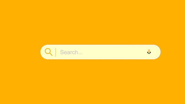 Plik wektorowy element projektu paska wyszukiwania na żółtym tle z szablonem wektora projektu ikony głosowej