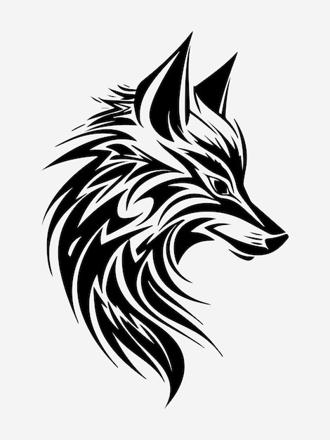 Plik wektorowy element projektu tatuażu plemiennego wilka