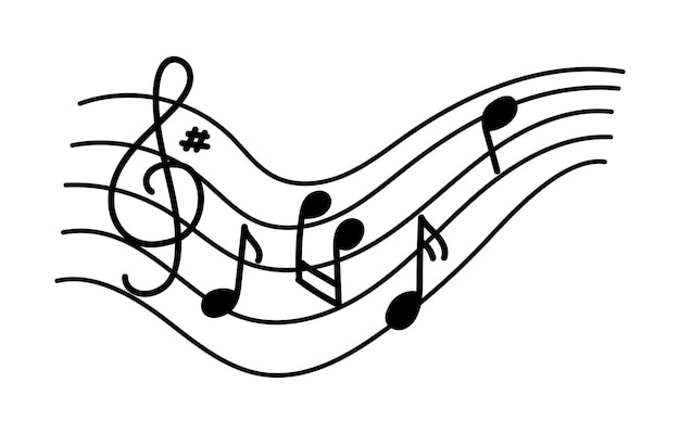Plik wektorowy element projektu uwaga muzyki w stylu bazgroły