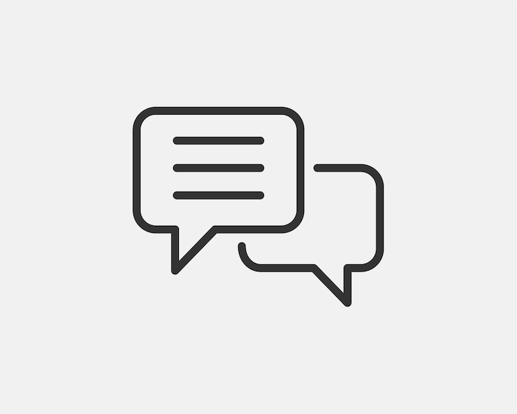 Wektor element projektu wektor ikona czatu. dyskusja znak mowy bańki. balon dialogowy dla aplikacji mobilnej lub strony internetowej.