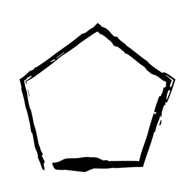 Plik wektorowy element tekstury pentagon grunge ramka kształt obręczy ikona dla dekoracyjnego vintage doodle do projektowania