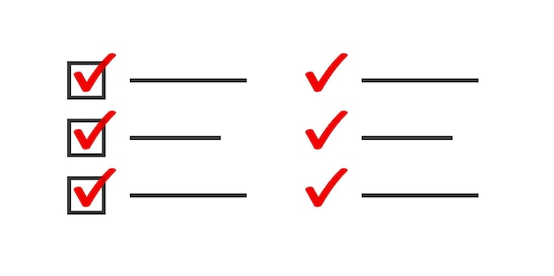 Plik wektorowy element znacznika zadania listy znaczników wyboru lub lista kontrolna ankiety ankiety zakończonej testem graficznym