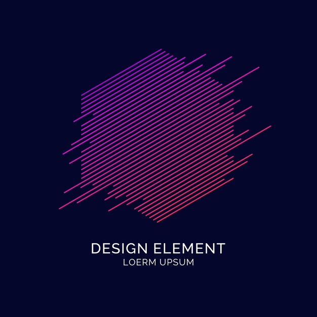 Elementy abstrakcyjne z dynamicznymi liniami. Ilustracja wektorowa w płaskim minimalistycznym stylu