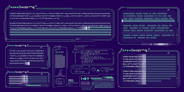 Elementy danych wektorowych do infografiki interfejsu scifi
