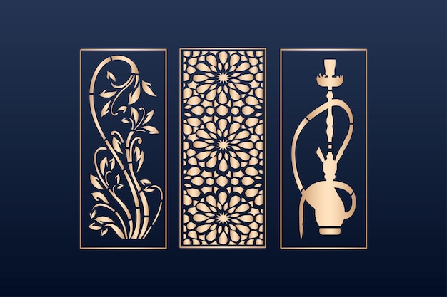 Elementy Dekoracyjneobramowanie Obramowań Wzór Islamski Wzór Pliki Dxf Laserowo Wycinany Panel Templ