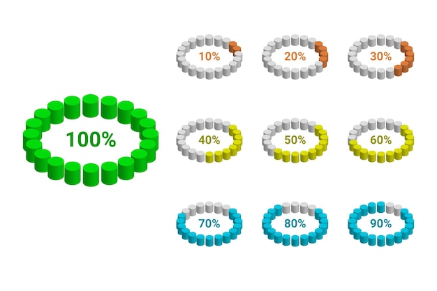 Plik wektorowy elementy do infografiki z procentami