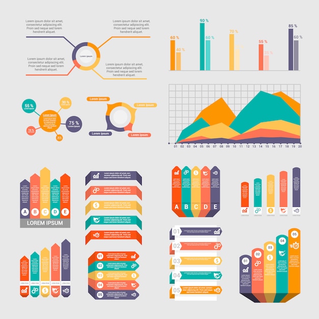 Elementy infografika zestaw wektor darmo