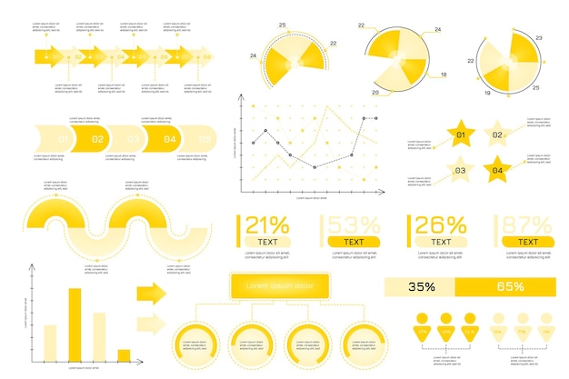 Elementy Infografiki Abstrakcyjne Wykresy I Wykresy Wizualizacji Danych Marketingowych