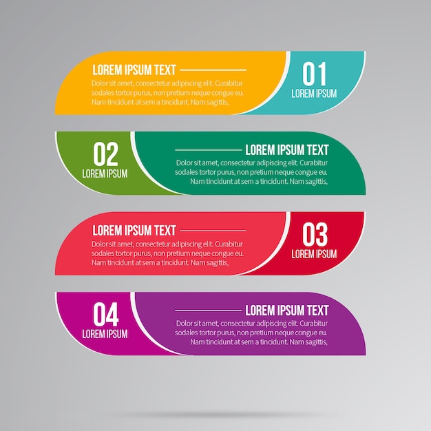 Elementy Infografiki Biznesu Z 4 Krokami