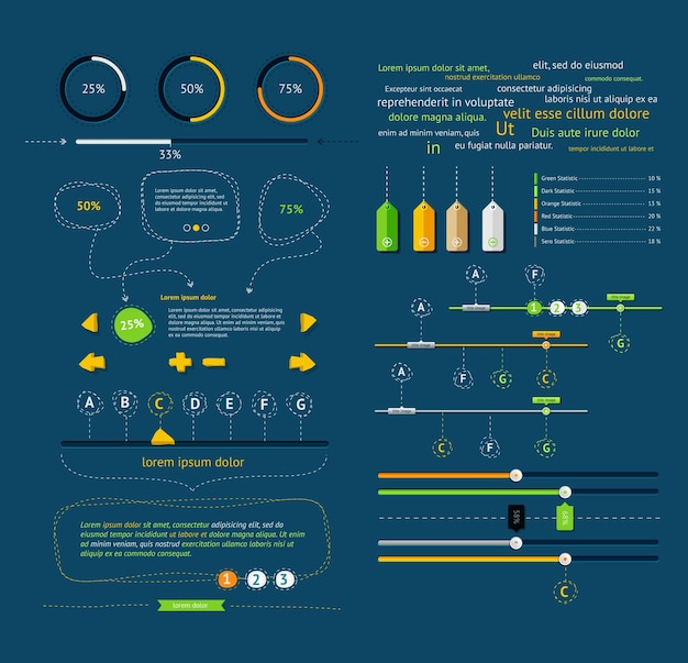 Elementy Infografiki Z Przyciskami I Menu Ilustracja Wektorowa