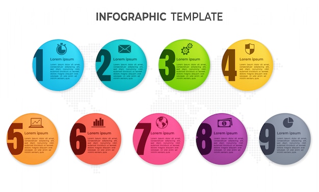 Elementy Infografiki Zakreślają 9 Opcji.