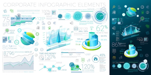 Plik wektorowy elementy korporacyjne infografiki