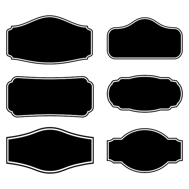 Plik wektorowy elementy odznaki sylwetki, logo czarnego znaku