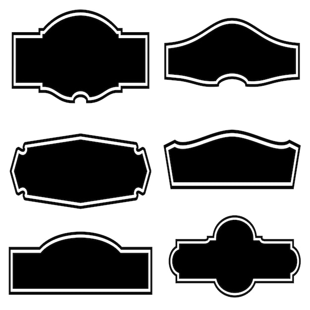 Plik wektorowy elementy odznaki sylwetki, logo czarnego znaku