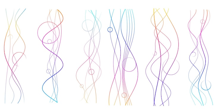 Wektor elementy projektowe na białym tle izolowane kreatywna sztuka abstrakcyjne faliste paski monochromatyczne linie stworzone za pomocą blend tool ilustracja wektorowa eps10 cyfrowa do promocji strona okładka raportu produktu