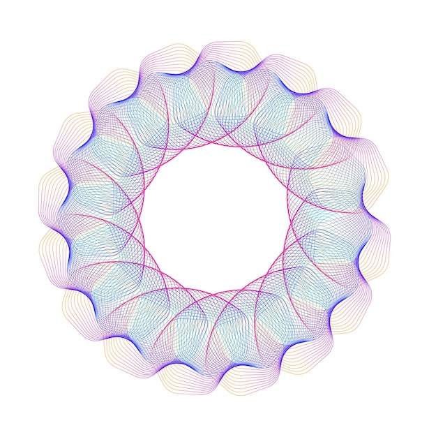 Elementy projektu Fala wielu fioletowych linii koło pierścienia Abstrakcyjne pionowe faliste paski na białym tle izolowane Ilustracja wektora EPS 10 Kolorowe fale z liniami utworzonymi za pomocą narzędzia Blend