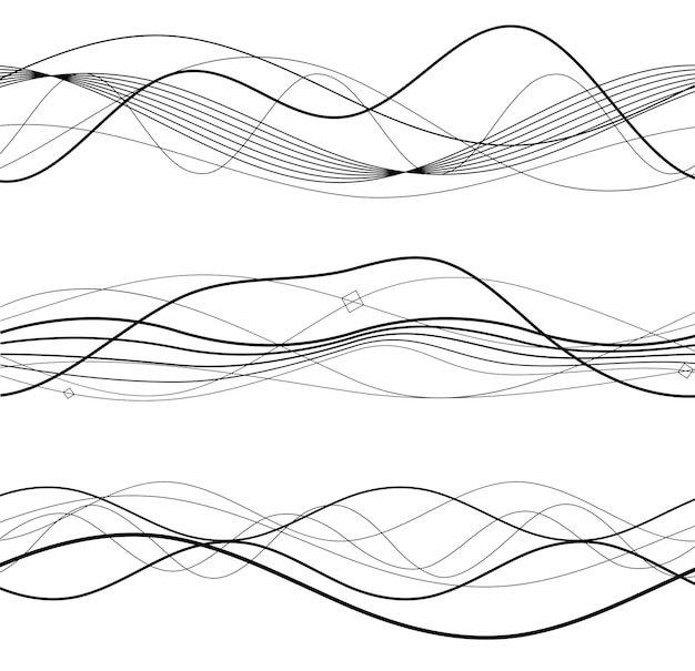 Elementy Projektu Fala Wielu Szarych Linii Abstrakcyjne Faliste Paski Na Białym Tle Na Białym Tle Kreatywna Grafika Liniowa Ilustracja Wektorowa Eps 10 Kolorowe Błyszczące Fale Z Liniami Utworzonymi Za Pomocą Narzędzia Mieszanie