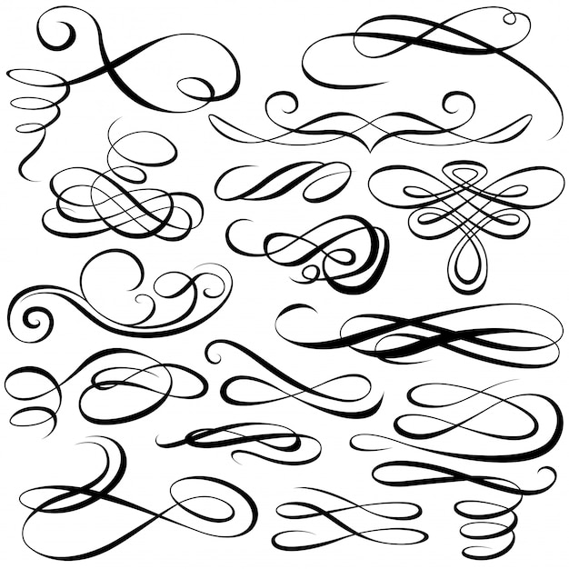 Plik wektorowy elementy projektu kaligraficzne