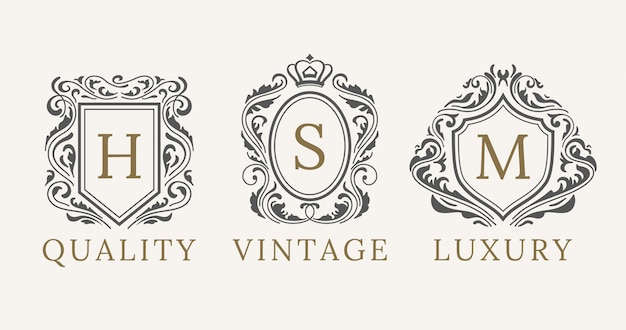 Elementy projektu logo luksusowych Calligraphyc