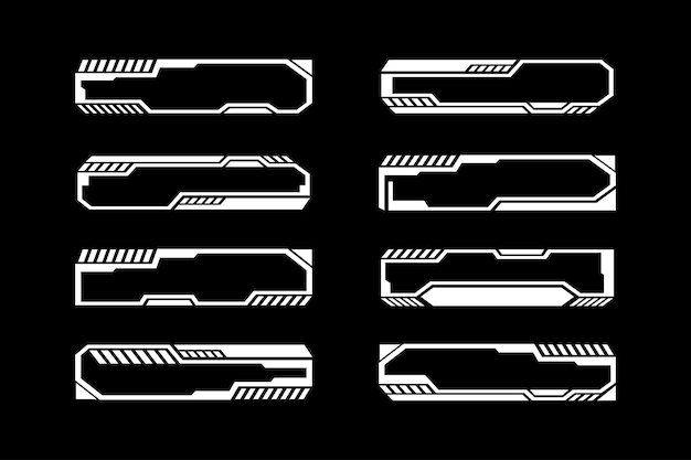 Elementy ramy Hud futurystyczna gra cel granic scifi