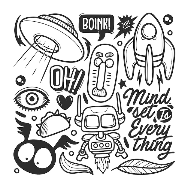 Elementy ręcznie rysowane Doodle wektor