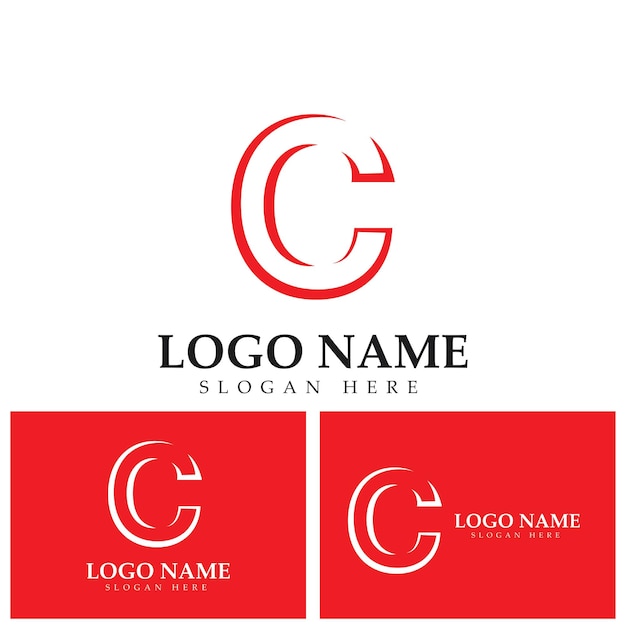 Elementy szablonu projektu ikony logo litery C i C