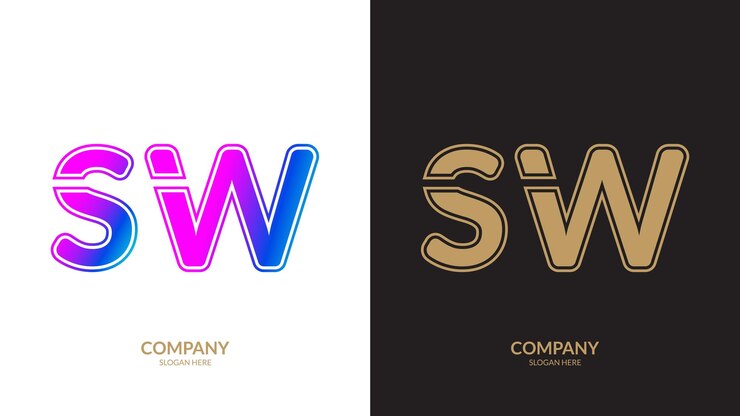 Wektor elementy szablonu projektu ikony logo litery sw