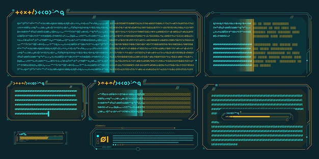 Elementy wektorowe tekstu infograficznego dla interfejsu scifi