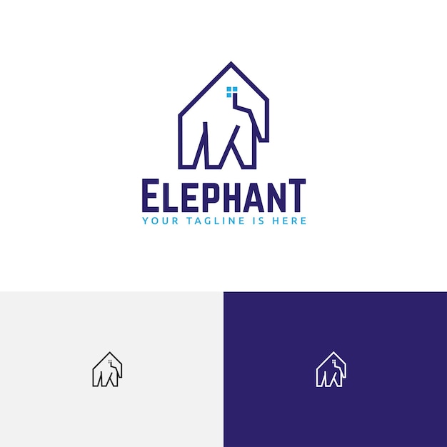 Elephant House Nieruchomości Nieruchomości Silne Logo Linii Konstrukcyjnej
