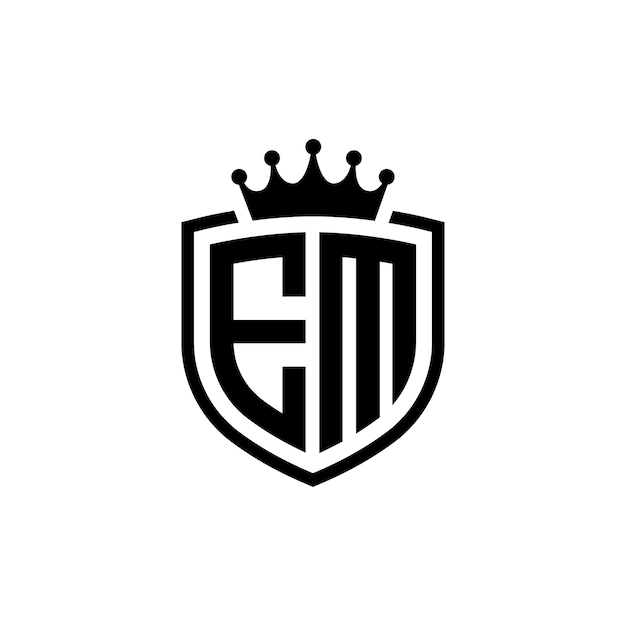 Em Monogram Logo Projekt List Tekst Nazwa Symbol Monochromatyczne Logotyp Alfabet Znak Proste Logo