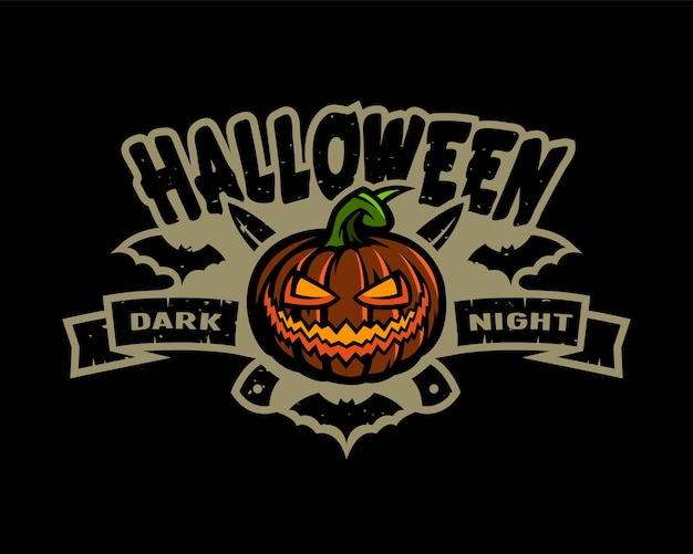 Plik wektorowy emblemat ciemnej nocy halloween