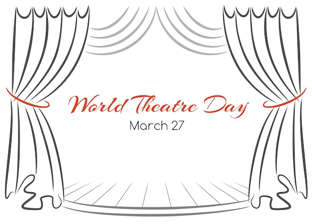Plik wektorowy emblemat teatru wektorowego karta światowego dnia teatru