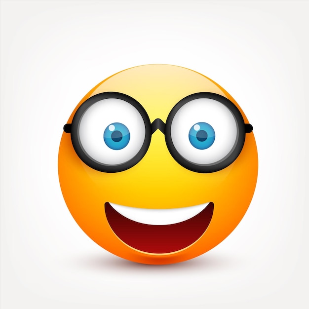 Emoji żółta twarz z emocjami realistyczny emoji smutny lub szczęśliwy wściekły emotikon nastrój postać z kreskówek