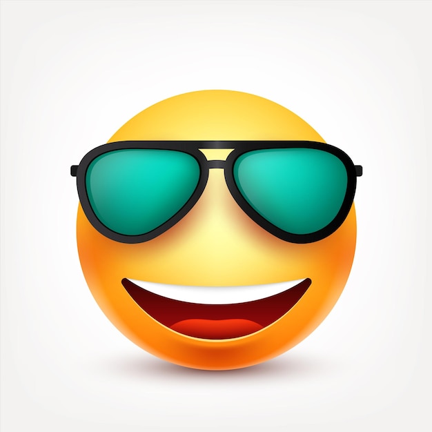 Emoji żółta twarz z emocjami realistyczny emoji smutny lub szczęśliwy wściekły emotikon nastrój postać z kreskówek