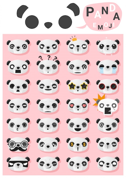 Plik wektorowy emotikon emoji panda