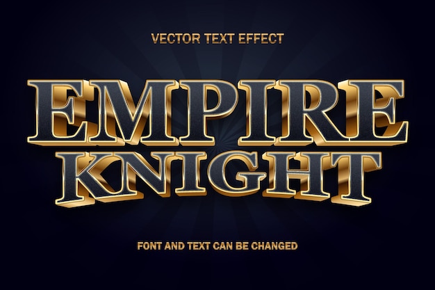 Empire Knight premium złoty tekst 3d edytowalny szablon stylu czcionki z efektem tekstowym