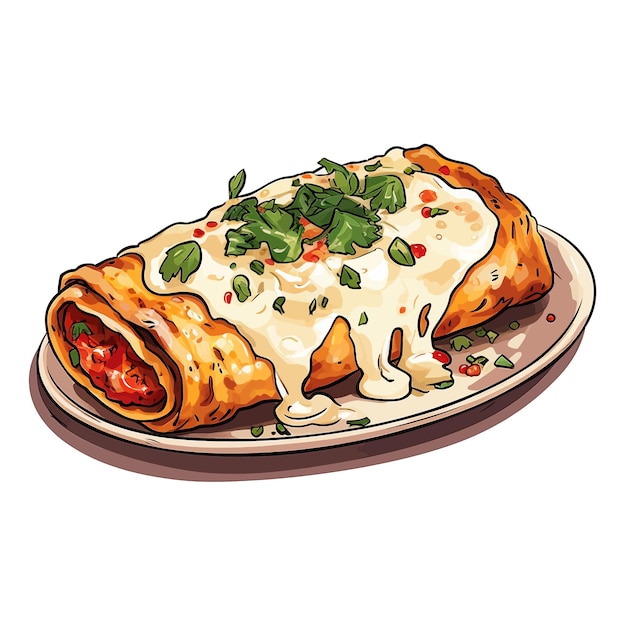 Plik wektorowy enchilada wektor clipart białe tło