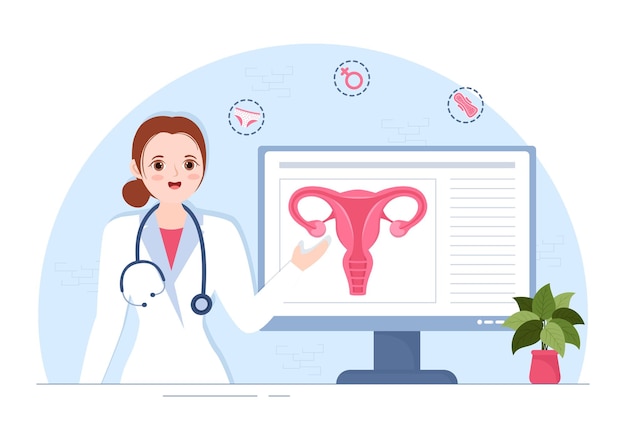 Endometrioza Ze Stanem Endometrium Rośnie Poza ścianą Macicy U Kobiet W Ilustracji