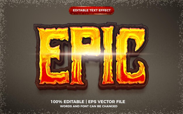 Epicki, pogrubiony, edytowalny styl szablonu 3d z efektem tekstowym