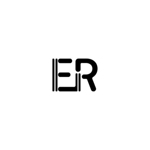 Er Monogram Logo Projekt List Tekst Nazwa Symbol Monochromatyczny Logotyp Alfabet Znak Proste Logo