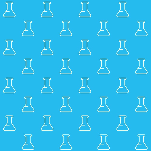 Plik wektorowy erlenmeyer flask chemistry vector seamless pattern