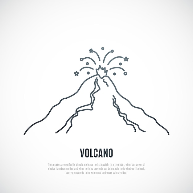 Plik wektorowy erupcja ikony linii wulkanu