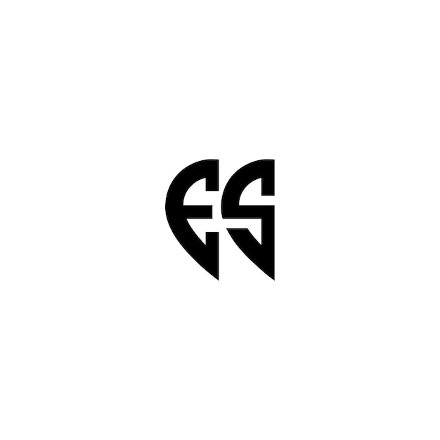 Es Monogram Logo Projekt Litera Tekst Nazwa Symbol Monochromatyczny Logotyp Alfabet Znak Proste Logo