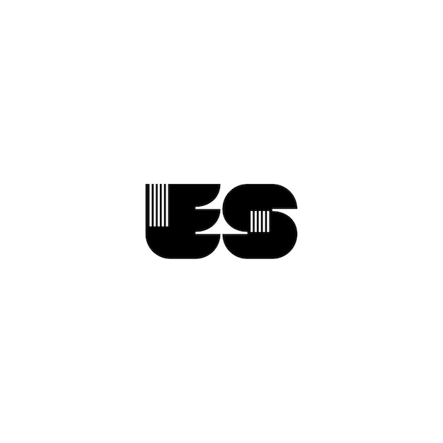 Plik wektorowy es monogram logo projekt litera tekst nazwa symbol monochromatyczny logotyp alfabet znak proste logo