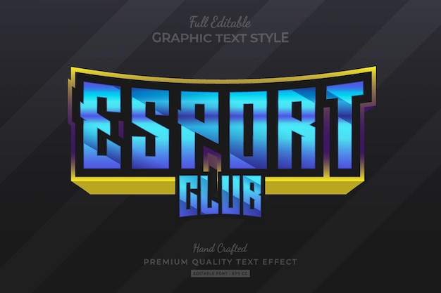 Esport Club Edytowalny Styl Czcionki Premium Text Effect