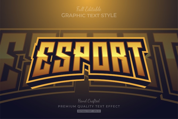 Esport Gold Edytowalny Premium Text Style Effect