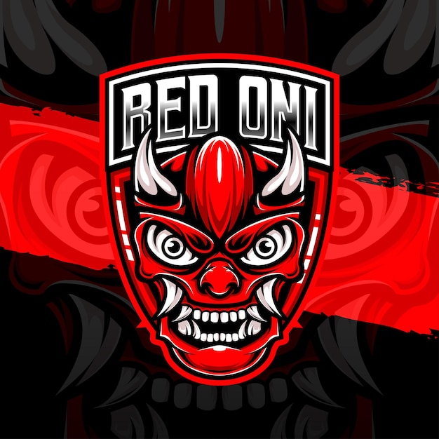 Esport Logo Czerwona Ikona Postaci Oni