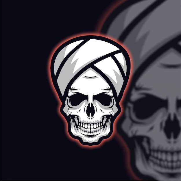 Plik wektorowy esport logo skull guru